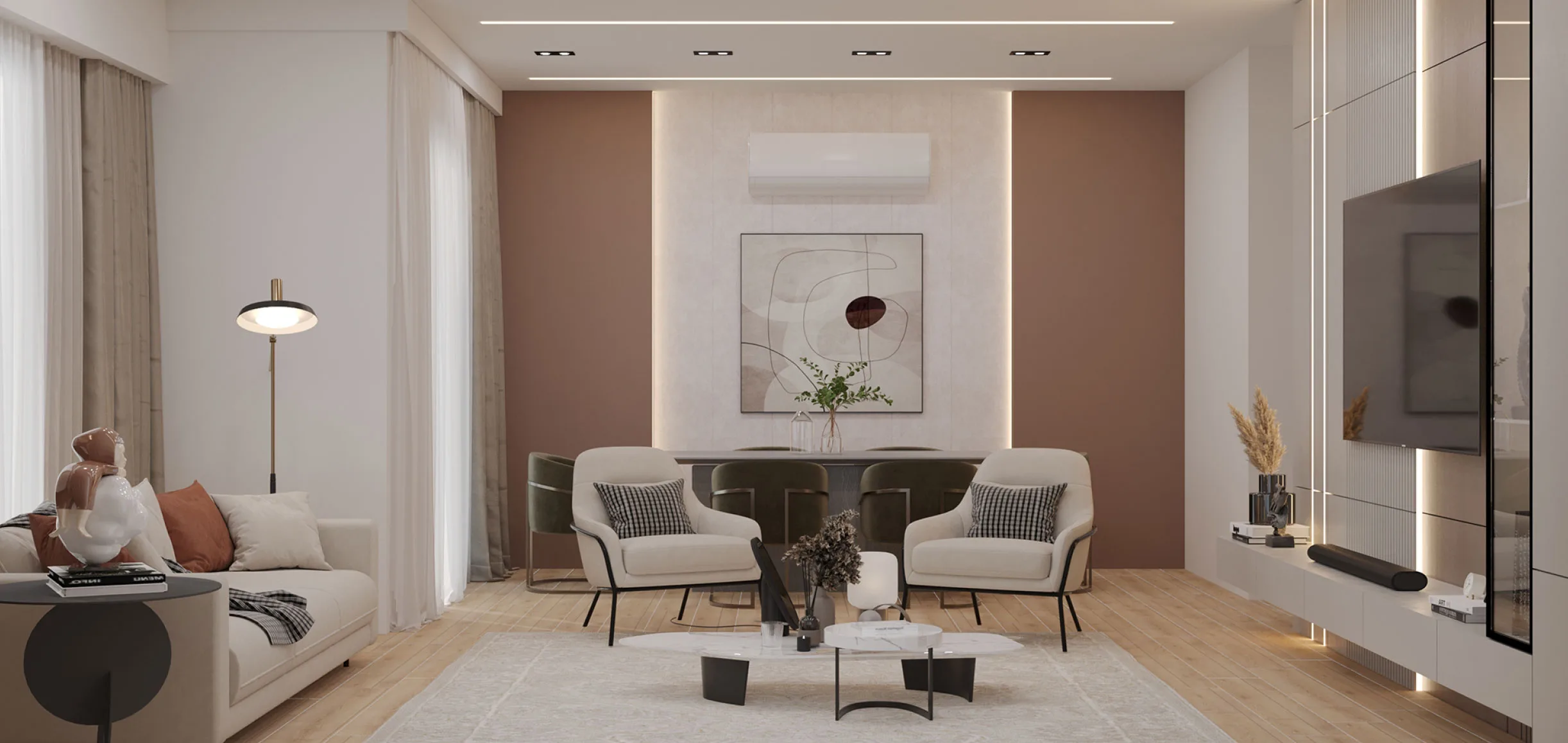 Akeller Sitesi prestijli salon iç mekanı