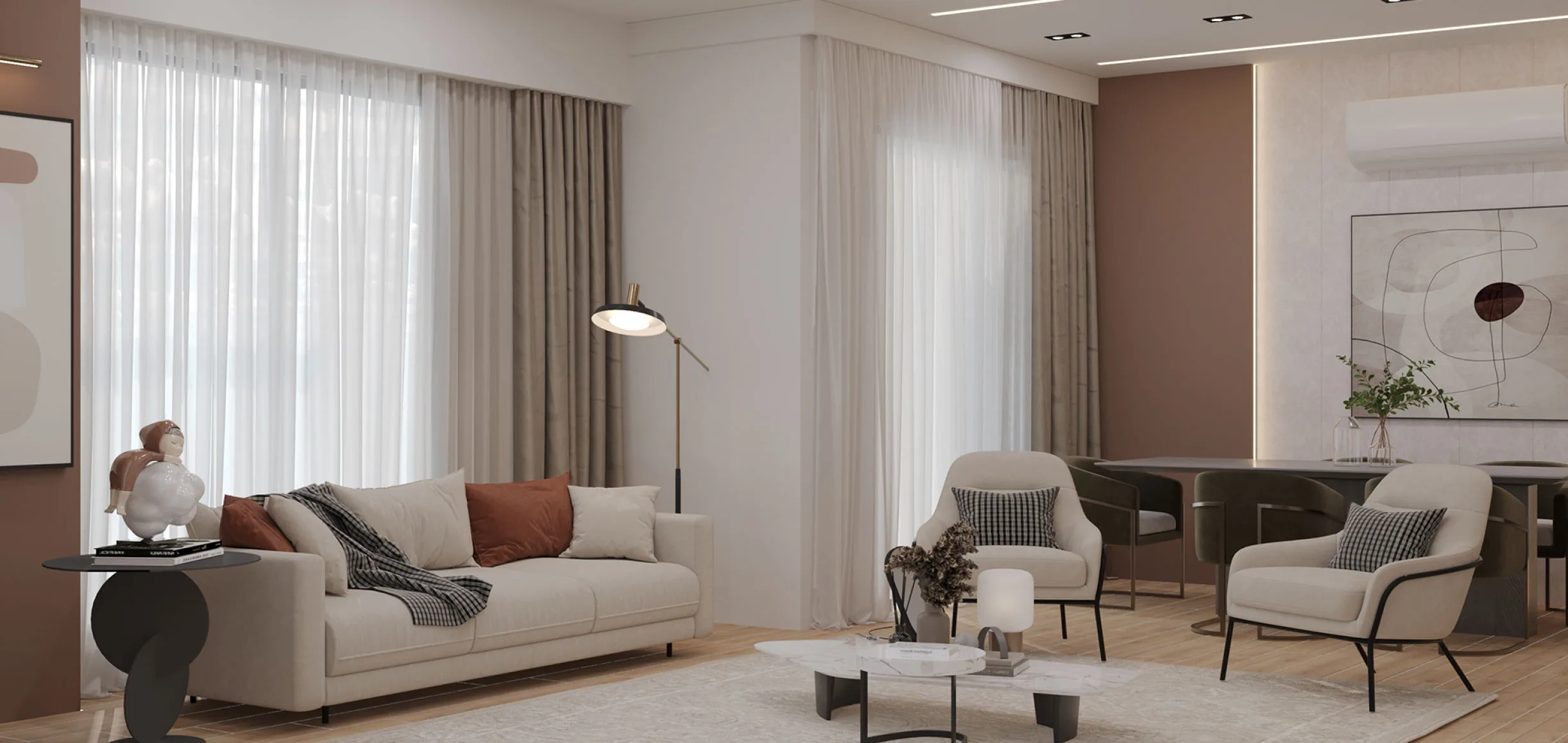 Akeller Sitesi modern salon tasarımı